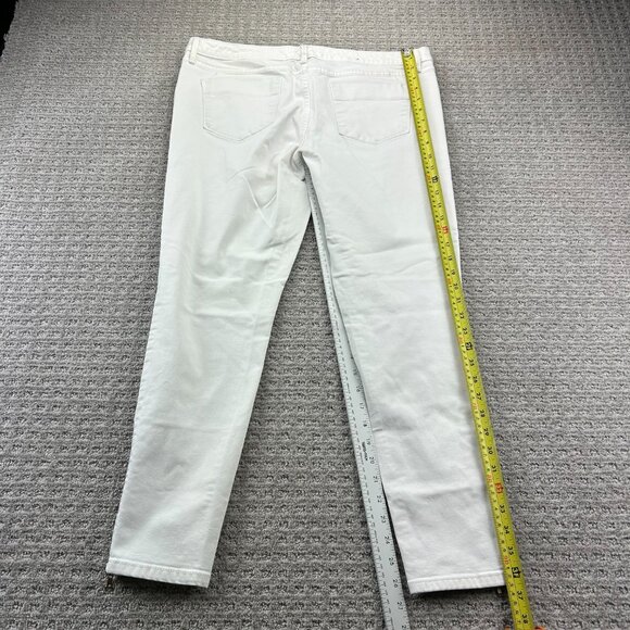 MOSSIMO Denim Legging Pants Women Size 14 White Jeans Zip Bottoms Stretchy - Picture 5 of 12